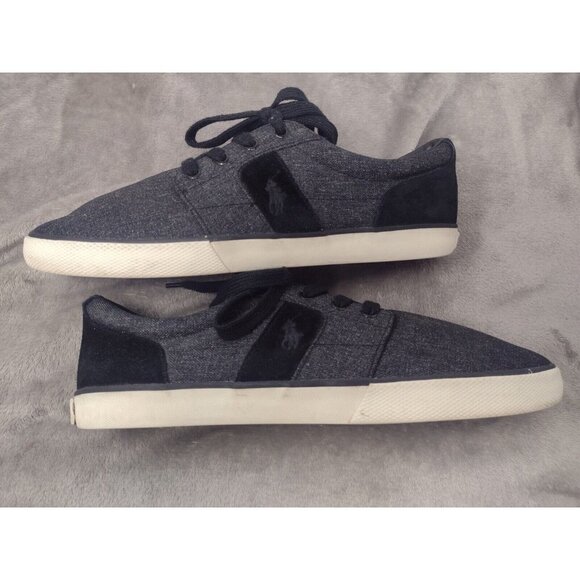 Polo Ralph Lauren Halmore Canvas Fashion Sneaker Sport Suede Gray Mens 13 D - Picture 3 of 11